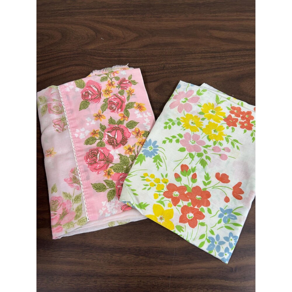 2 Vintage Floral Pillowcases